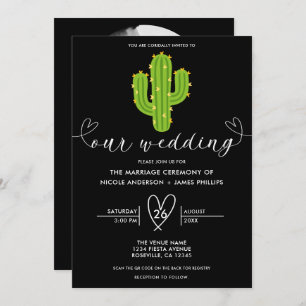 Convites Casamento de Amor por Cactus Fiesta Amarelo