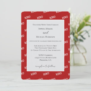 Convites Casamento de Amor Vermelho Branco XOXO