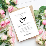 Convites Casamento de Ampersand Moderno Minimalista<br><div class="desc">Esta design minimalista exclusiva é a escolha perfeita para o seu casamento contemporâneo.</div>
