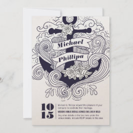 Convites Casamento de Âncora Náutica
