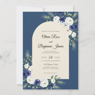 Convites Casamento de Anêmona Branca Marinho