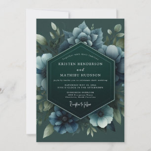 Convites Casamento de Anêmona de Ardósia Caçador