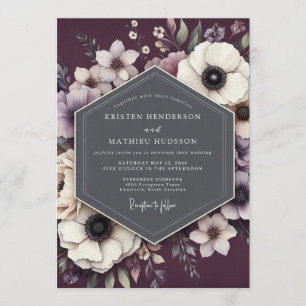 Convites Casamento de Anêmona Plum Noir
