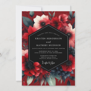 Convites Casamento de Anêmona Ruby Noir