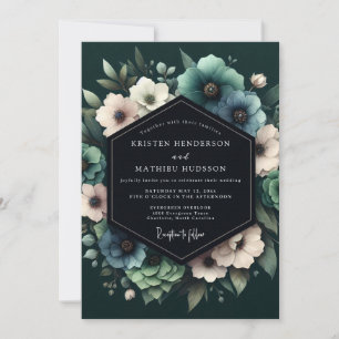 Convites Casamento de Anêmona Umbral Verde