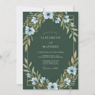 Convites Casamento de Anêmona Verde Caçador