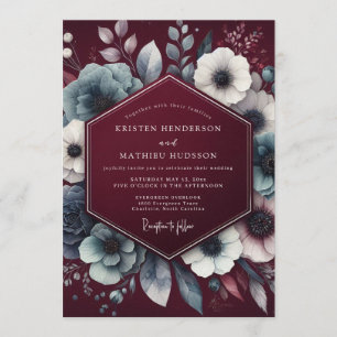 Convites Casamento de Ânimo Claret Anêmona