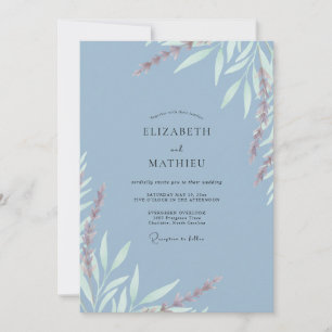 Convites Casamento de Aquarela com Folhas Pintadas em Aço