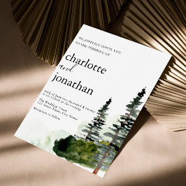 Convites Casamento de Aquarela da Floresta Russa da Montanh