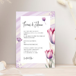 Convites Casamento De Aquarela De Flor De Tulpa Roxo
