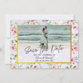 Convites Casamento de Aquarela de Flores Rosa Escamosas Ele