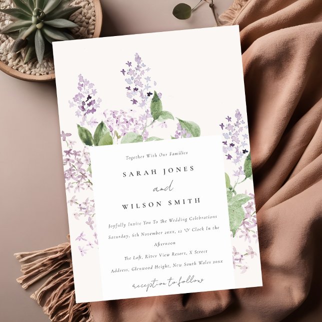 Convites Casamento de Aquarela de Jardim de Algodão Floral  (Criador carregado)