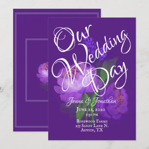 Convites Casamento De Aquarela De Script Floral Puro Elegan