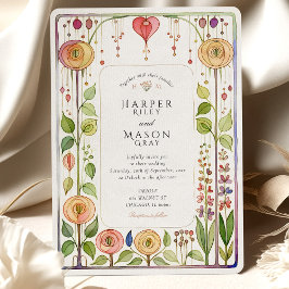 Convites Casamento de Aquarela do Estilo Glasgow