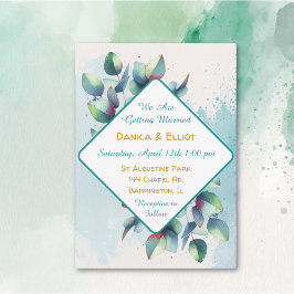 Convites Casamento de Aquarela Eucalyptus Botânico