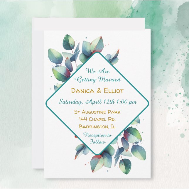 Convites Casamento de Aquarela Eucalyptus Botânico (Criador carregado)