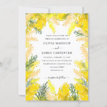 Casamento de Aquarela Floral Amarelo-Russo