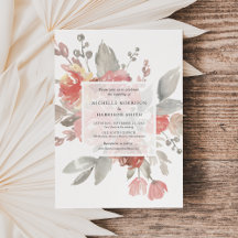 Casamento de Aquarela Floral Cor-de-Rosa-Blush Ele
