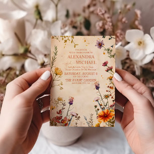 Convites Casamento de Aquarela Floral Terracota de Flor Sil