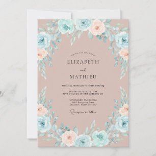Convites Casamento de Aquarela Sedutora Rosa-Claro
