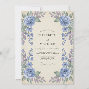 Convites Casamento de Aquarela Violeta Centáurea