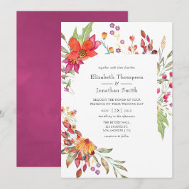 Convites Casamento de Aquarelle Selvagem de Aquarelle