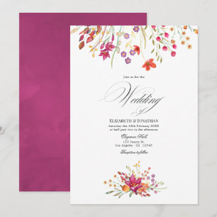 Convites Casamento de Aquarelle Wild Flower