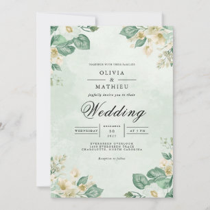 Convites Casamento de Arca Botânica Sage & Cream