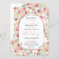 Casamento de Arca Floral Amarela-Ouro-Rosa Elegant