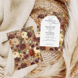 Convites Casamento de Arca Floral de Flores Selvagens de Qu