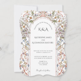 Convites Casamento de Arca Floral de Pastel Vintage