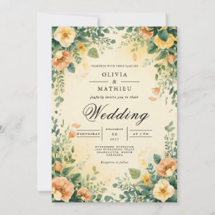 Convites Casamento de Arca Floral de Pêssego Eetal