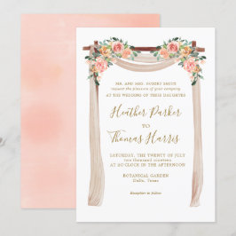 Convites Casamento de Arca Floral de Pessegueiro Elegante