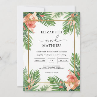Convites Casamento de Arca Floral de Verdant Palm