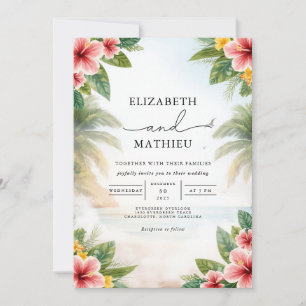Convites Casamento de Arca Floral Tropical Vivid