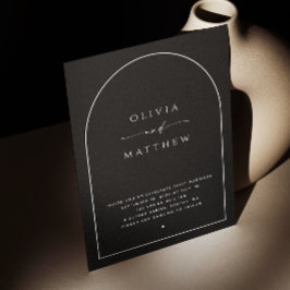Convites Casamento de Arca Negra Minimalista | Código de Fo