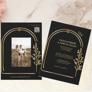 Convites Casamento de Arch Código QR Casamento Floral M