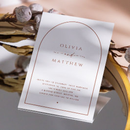 Convites Casamento de Arch Minimalista. Código de Foto e QR