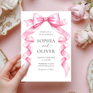 Convites Casamento de Arco de Mão Rosa-Rosa-Elegante