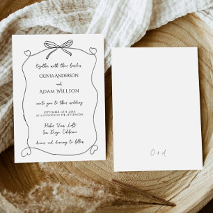 Convites Casamento de Arco de Mão Simples e Simples