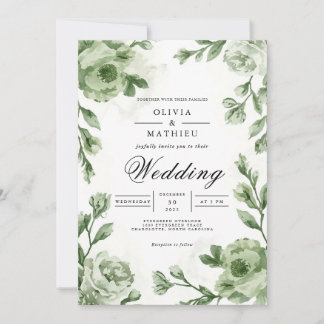 Convites Casamento de Arco Floral de Sage Molt