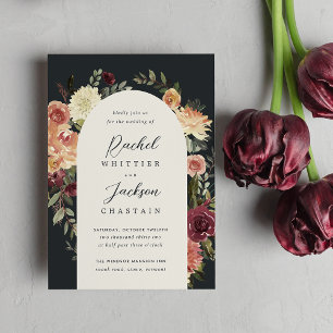 Convites Casamento de Arco Floral Rustic Bloom Watercolor
