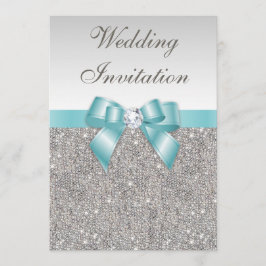 Convites Casamento de Arcos de Teal de Ouros de Prata Impre