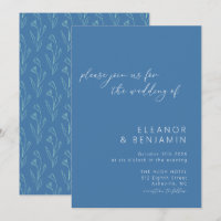 Casamento de Arte Azul com Linha Floral Moderna Bo