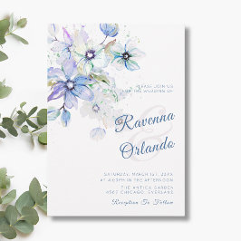 Convites Casamento de Arte Botânica Floral Pastel de Invern