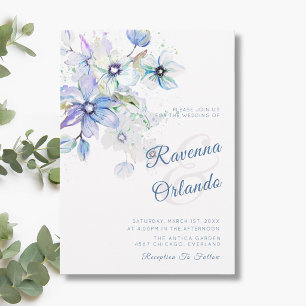 Convites Casamento de Arte Botânica Floral Pastel de Invern