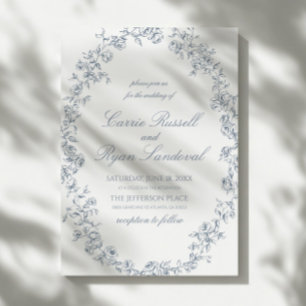 Convites Casamento de Arte de Linha Fina de Rosas Florais A