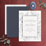 Convites Casamento de Arte de Linha Floral Azul-Marinho Ele<br><div class="desc">Seu convite de casamento é o primeiro vislumbre que seus convidados terão do seu grande dia, então certifique-se que é perfeito! Apresentando nosso belo Marinho Elegante Blue Floral Line Art Invitation! Este convite é perfeito para casais que procuram algo um pouco diferente e único. A surpreendente arte floral é atraente...</div>