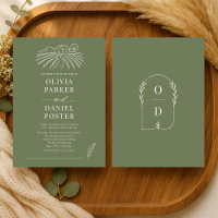 Casamento de Arte de Linha Verde Oliva da Vinícola