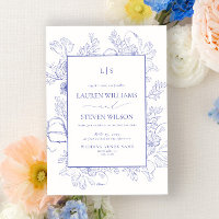Casamento de Arte em Linha Floral da Lavanda Monog